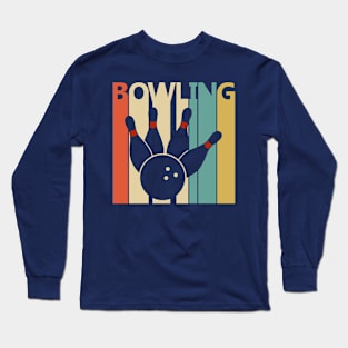 Vintage Bowling Player Gift Long Sleeve T-Shirt